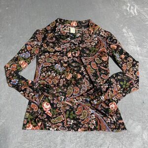 True Vintage Shirt Womens Small Paisley Print Hippie Dagger‎ Collar Psychedelic